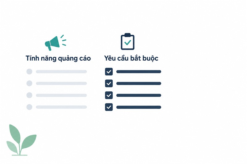 So sánh tính năng phần mềm quảng cáo và 5 yêu cầu bắt buộc theo Thông tư 13/2025
