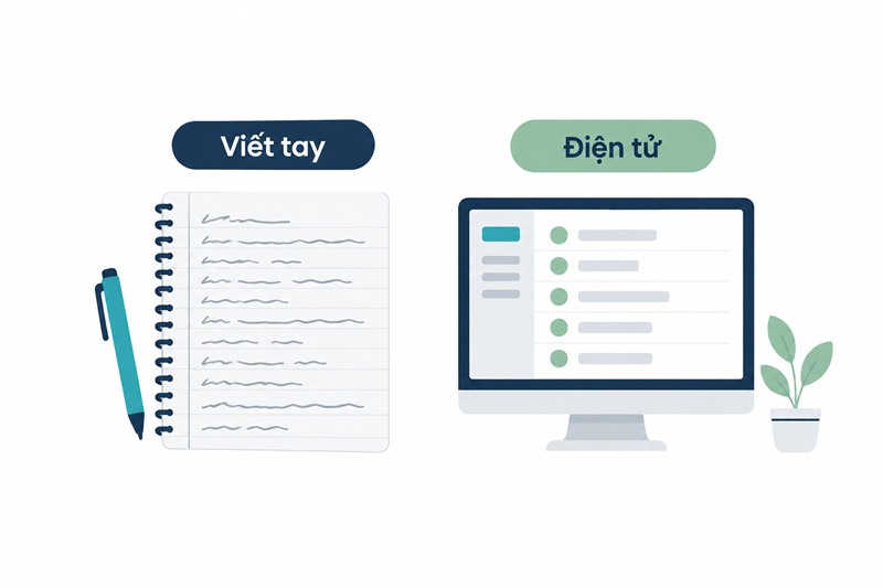 So sánh trực quan hồ sơ bệnh án viết tay và hồ sơ bệnh án điện tử cùng nội dung