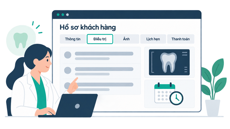 hồ sơ bệnh án điện tử gom điều trị, ảnh và lịch hẹn trên phần mềm MedX