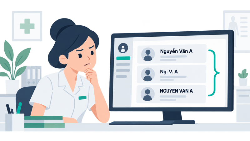 một bệnh nhân bị ghi thành ba hồ sơ khác nhau vì cách ghi tên không thống nhất