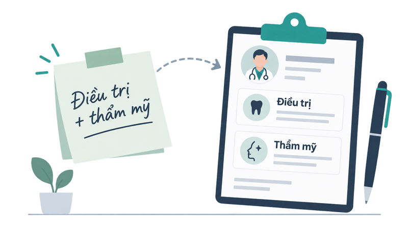 hóa đơn lệch với hồ sơ bệnh án vì ghi chú chuyển tay giữa các công cụ rời