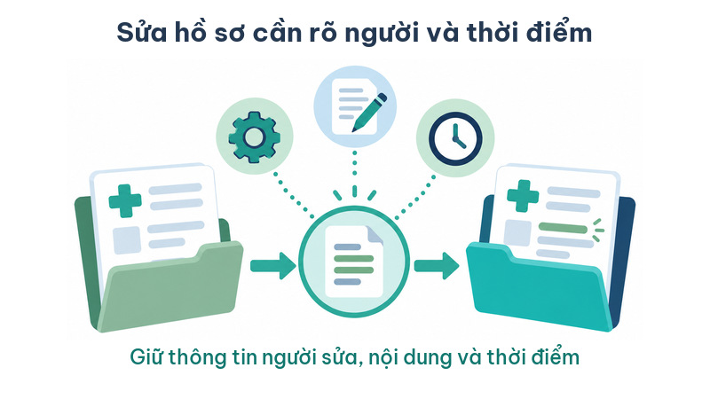 Đối chiếu hồ sơ trước và sau chỉnh sửa với thông tin truy lại thay đổi